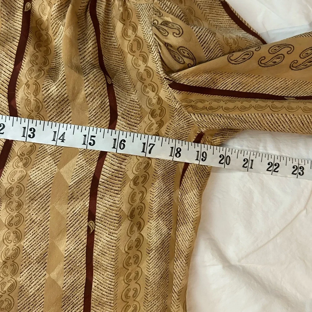 VINTAGE SILK BETTY HANSON Paisley Diamond Print High Neck Blouse 6 - Picture 8 of 10